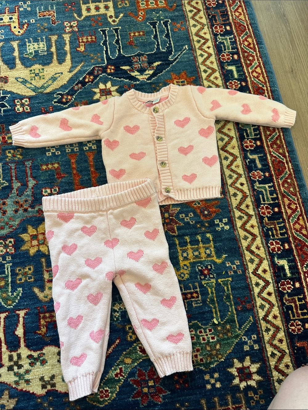 6-12 months Janie and Jack sweater and pants set heart print